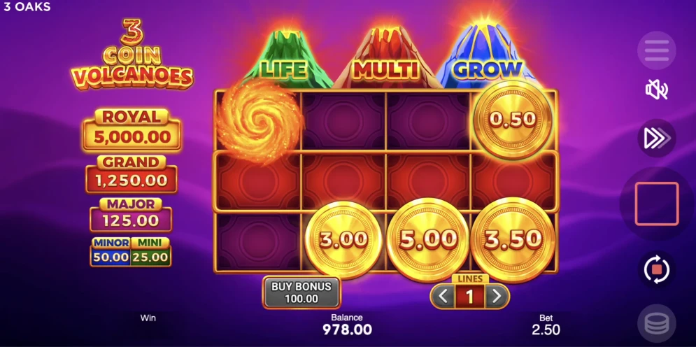3 Coin Volcano Slot